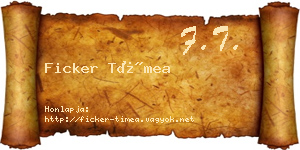 Ficker Tímea névjegykártya